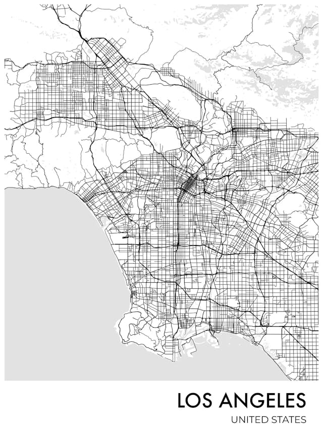 los-angeles-city-map-poster